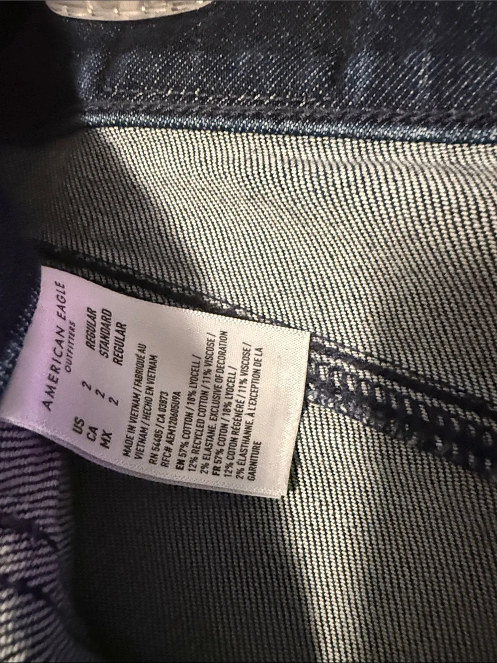 American Eagle Outfitters Dark Blue Wide-Leg Jeans - Picture 4 of 5